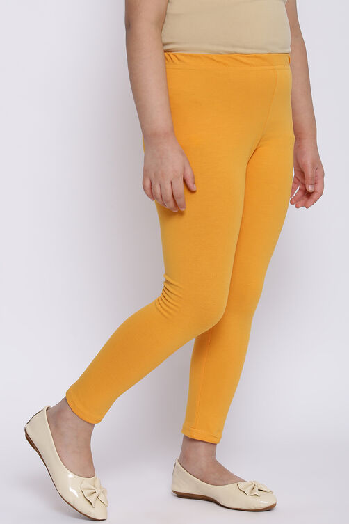 BIBA Solid Leggings, Yellow