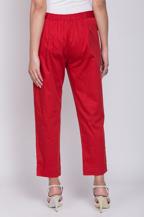 Buy Red Handcrafted Cotton Linen Pants for Women, FGPT21-03