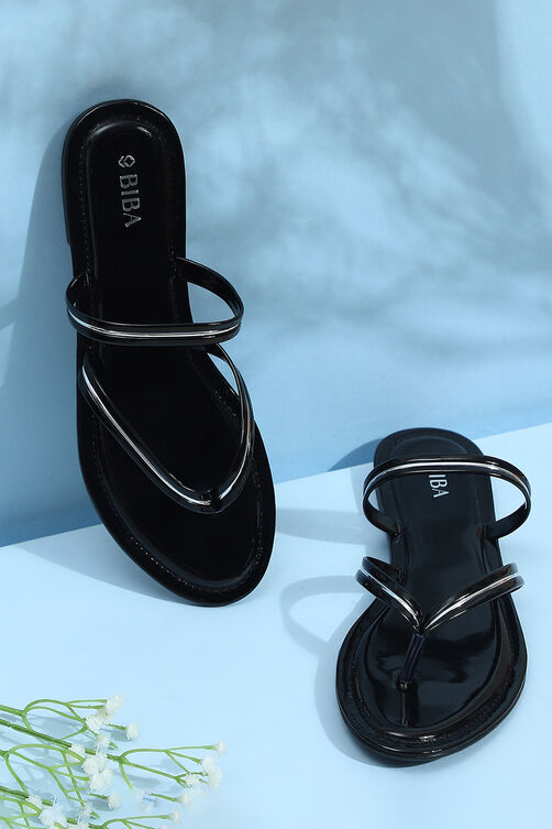 Black Pu Slip-Ons image number 6