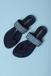 Black Fabric Ring Toe Sandals image number 5