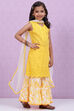 Yellow White Cotton Sharara Kurta Sharara Suit Set image number 6
