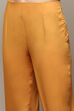 Mustard Pure Cotton Printed Kurta & Pants Suit Set image number 2