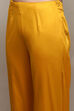 Yellow Cotton Straight Embroidered Kurta Slim Pant Suit Set image number 2