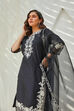 Black Embroidered Kurta & Palazzo Suit Set image number 9