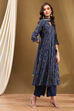 Navy Polyester Blend Anarkali Suit Set image number 5