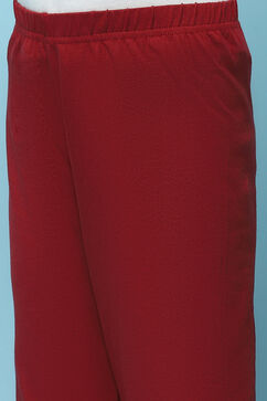 Maroon Cotton Lycra Bottom image number 1