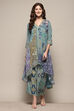 Blue Printed Asymmetric Kurta & Palazzo Suit Set image number 7