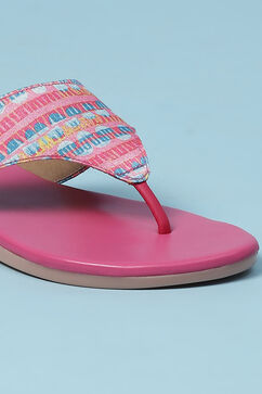 Pink Fabric Thong Sandals image number 1
