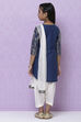 Blue Cotton Girls Straight Kurta Salwar Suit Set image number 6