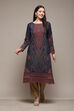 Berry Poly Cotton Straight Yarndyed Kurta image number 5