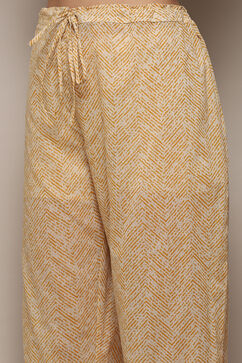 Yellow Cotton Straight Embroidered Kurta Slim Pant Suit Set image number 6