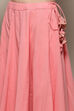 Pink Cotton Mirror work Anarkali Lehenga Set image number 2