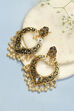 Gold Black Brass Earrings