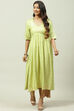 Green Rayon Flared Kurta