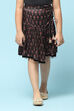 Black Viscose Printed Short Skirt image number 5