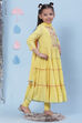 Yellow Lycra Anarkali Kurta Churidar Suit Set image number 6