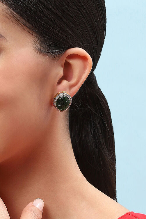 Green Brass earrings image number 3
