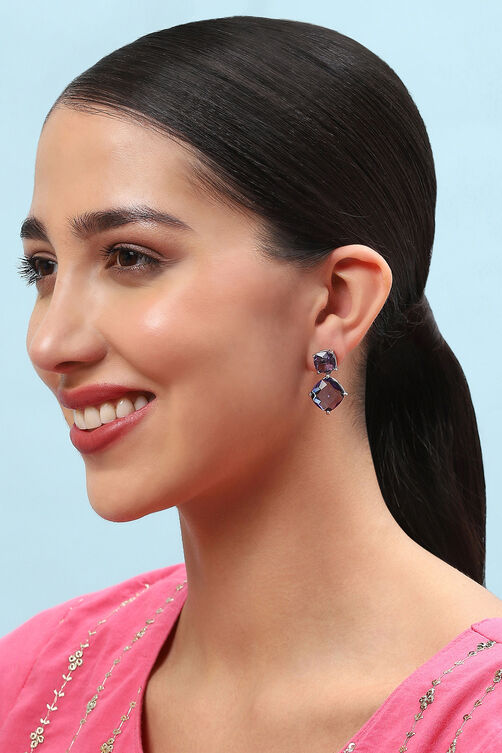 Pink & Purple Brass Earrings image number 1