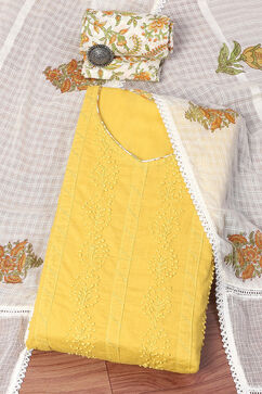 Mustard Cotton Unstitched Suit Set image number 0