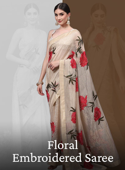 Floral Embroidered Saree