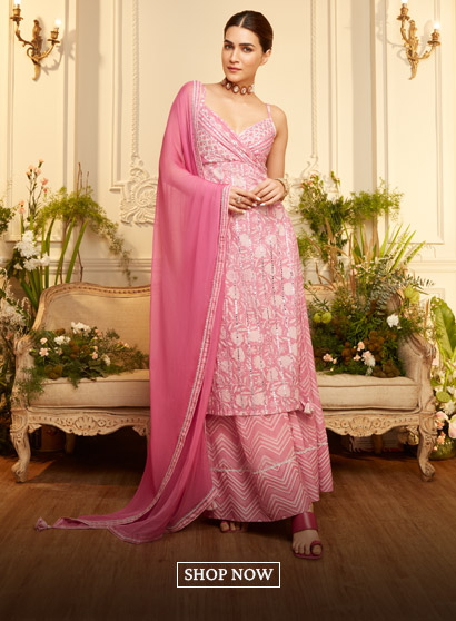 Pink Cotton Straight Suit Set