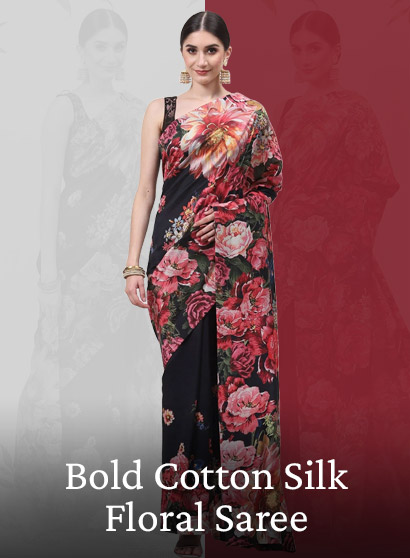 Bold Cotton Silk Floral Saree