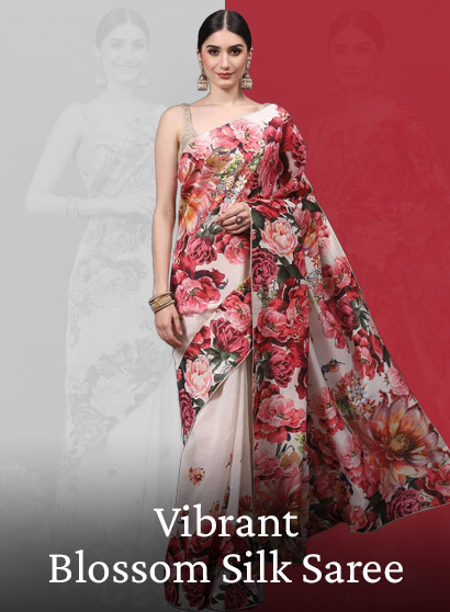 Vibrant Blossom Silk Saree