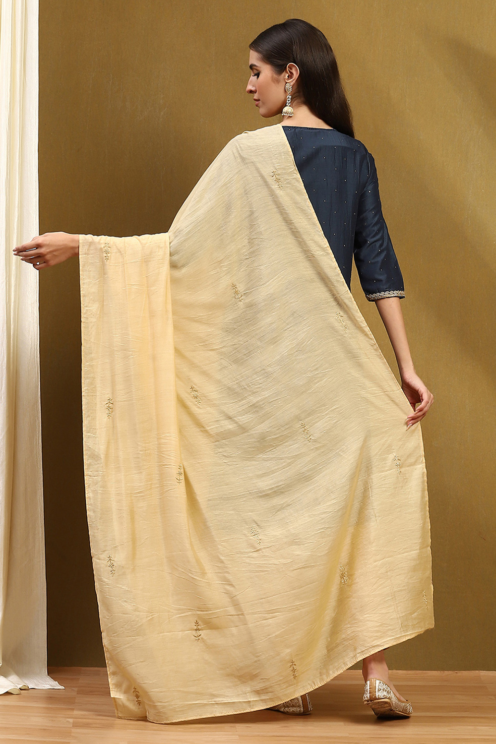 Wine Polyester Dupatta image number 3