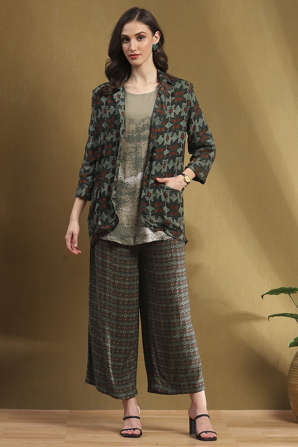 Sage Green Rayon Straight Set image number 6