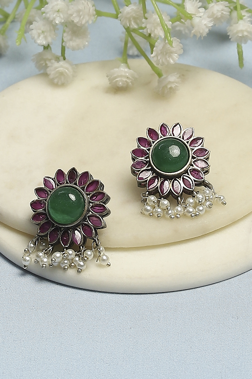 Green Pink Brass Studs image number 0