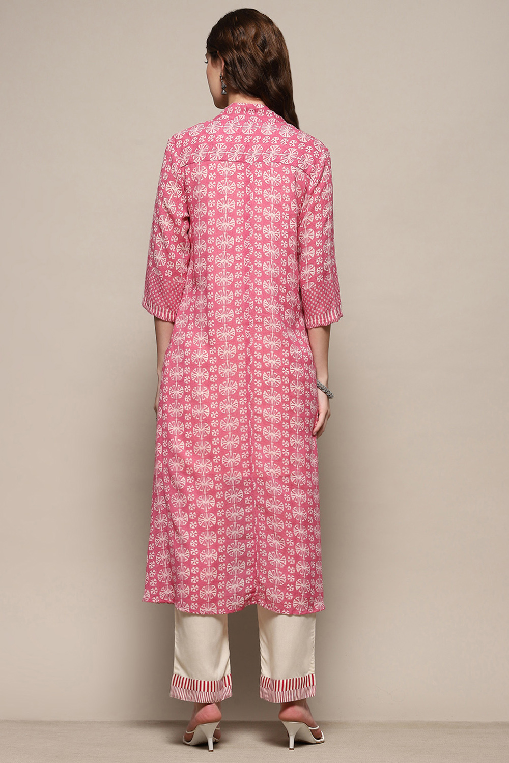 Pink Cotton Printed Kurta Set image number 4