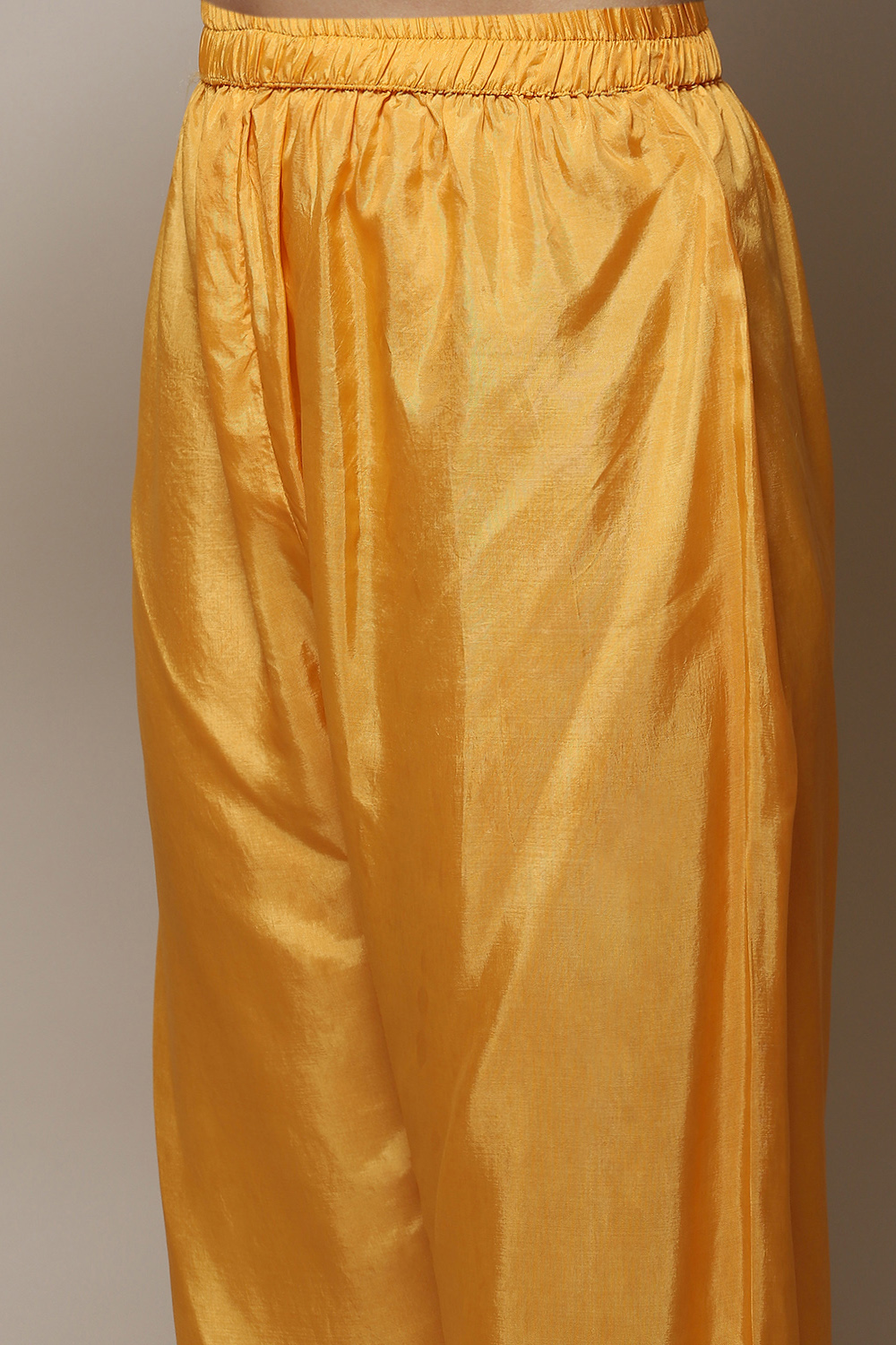 Mustard Linen Blend Digital Print Unstitched Suit Set image number 3