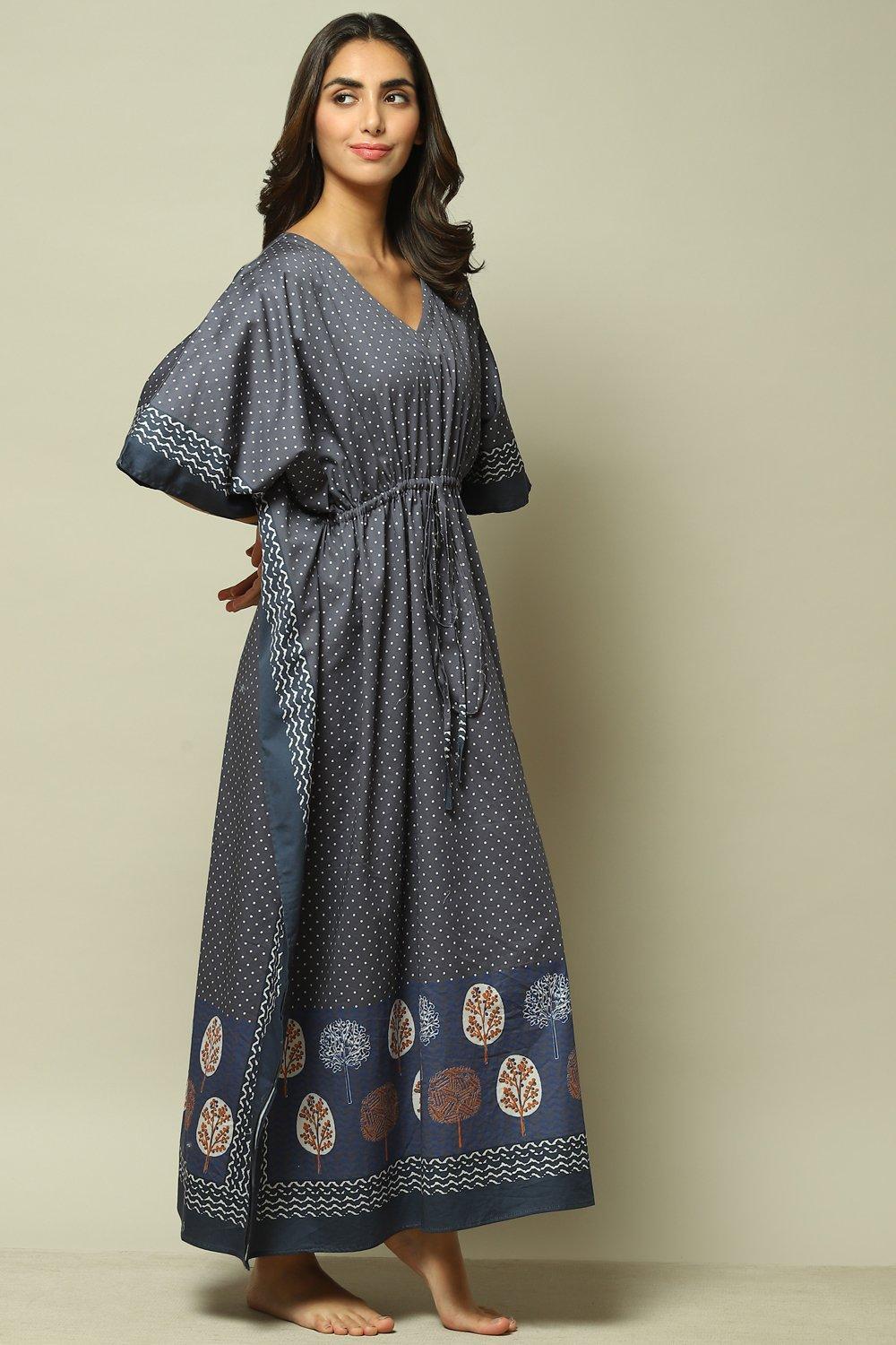 Blue Cotton Printed Nightwear image number 3