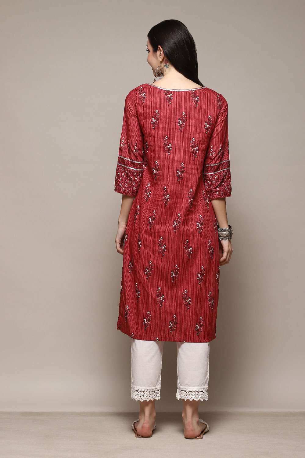 Green Cotton Straight Printed Kurta image number 4