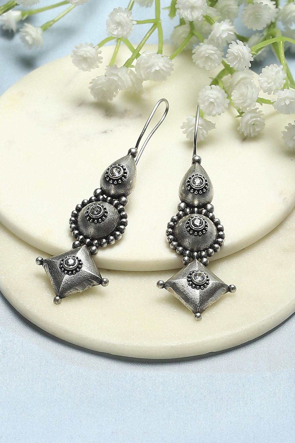 White Oxidised Casual Danglers image number 0