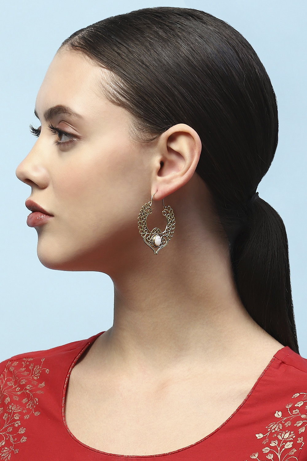 Gold Western Casual Hoops image number 1