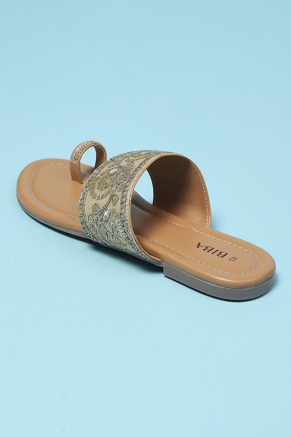 Beige Pu Ring Toe Sandals image number 5