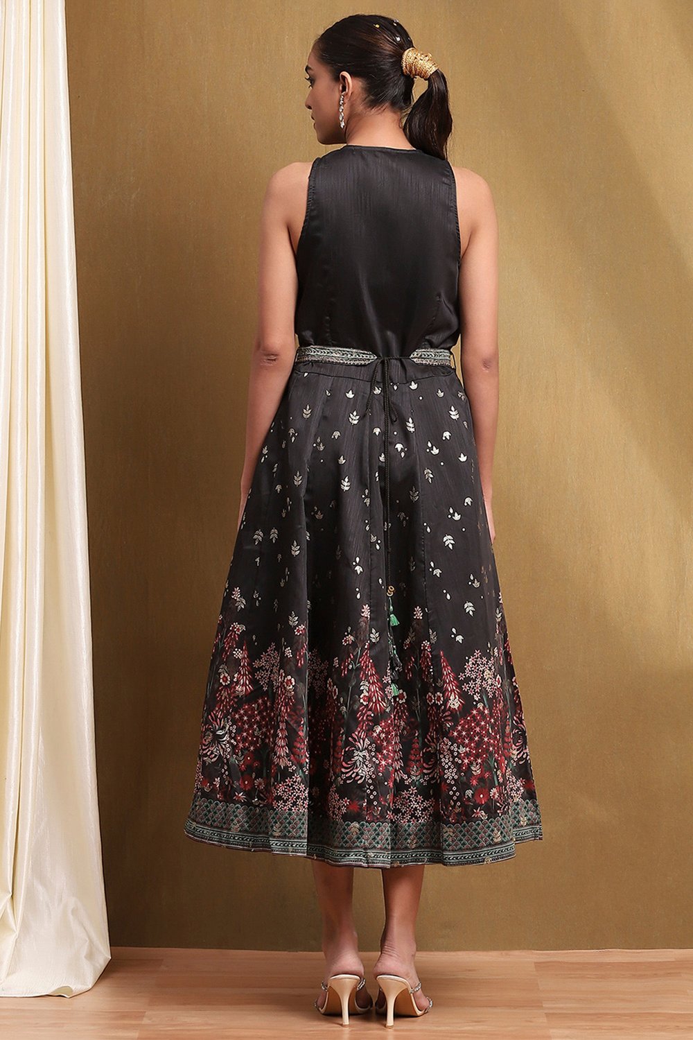 Black Dupion Dress Dress image number 3