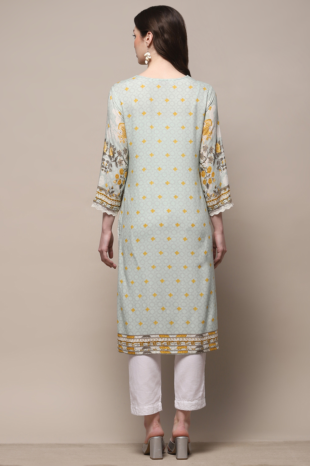 Ice Blue Rayon Straight Kurta image number 2