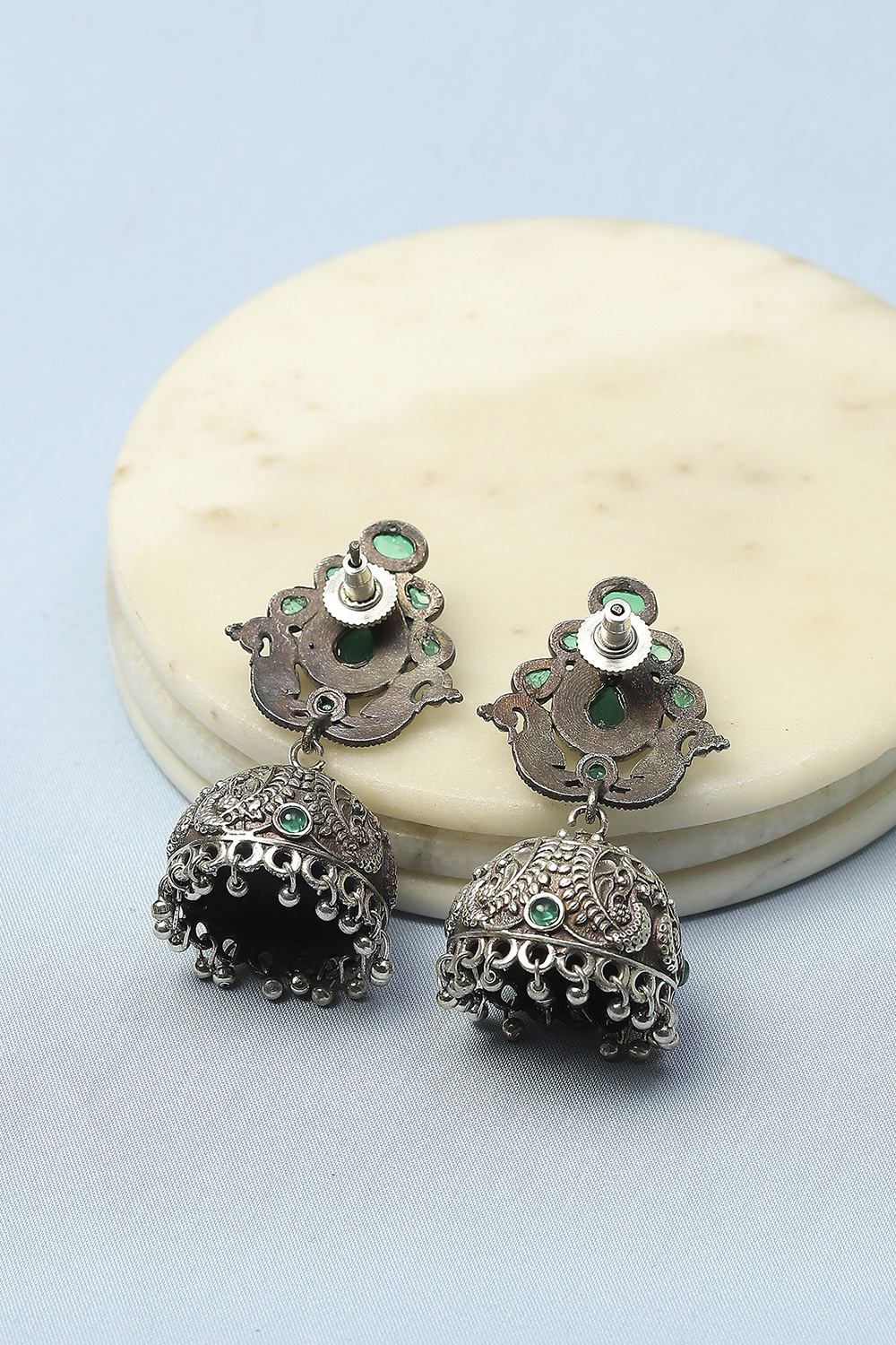 Green Oxidised Casual Jhumka image number 2