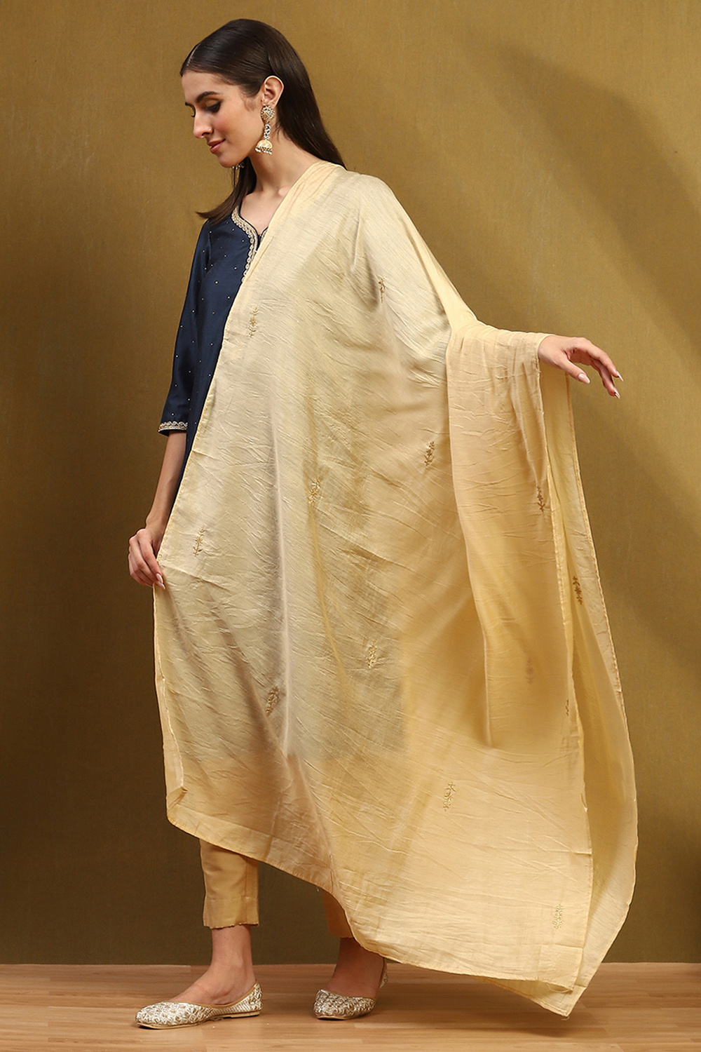 Wine Polyester Dupatta image number 2