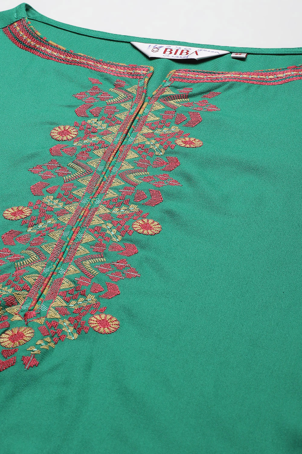 Green Straight Rayon Kurta image number 1