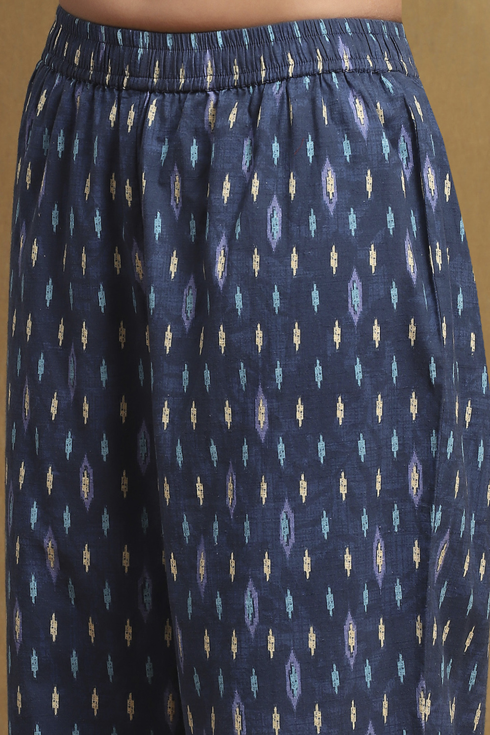 Blue Cotton Printed Straight Kurta Set image number 2