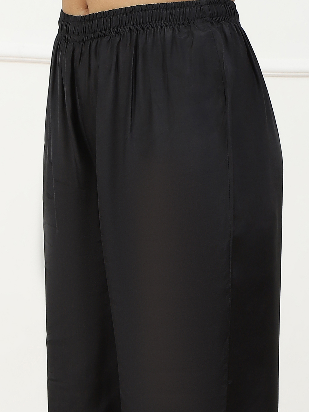 Black Modal Palazzo Pants image number 1