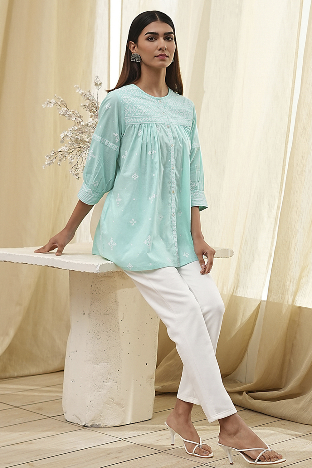 Aqua Straight Short Kurta image number 0