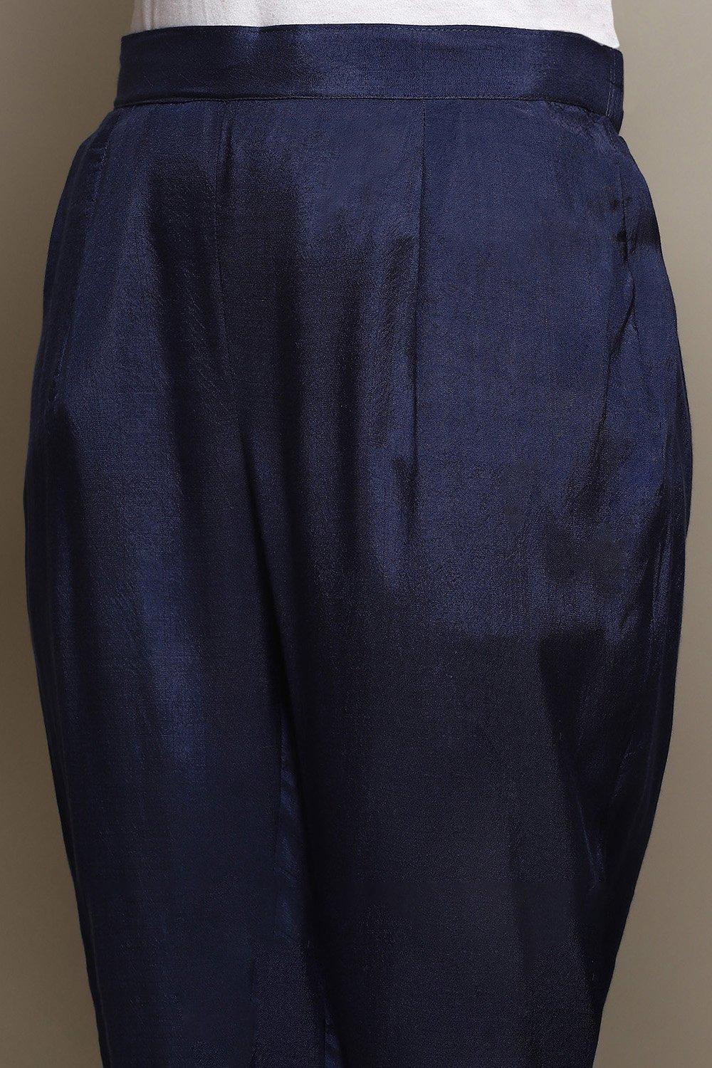 Blue Modal Digital Print Unstitched Suit Set image number 3
