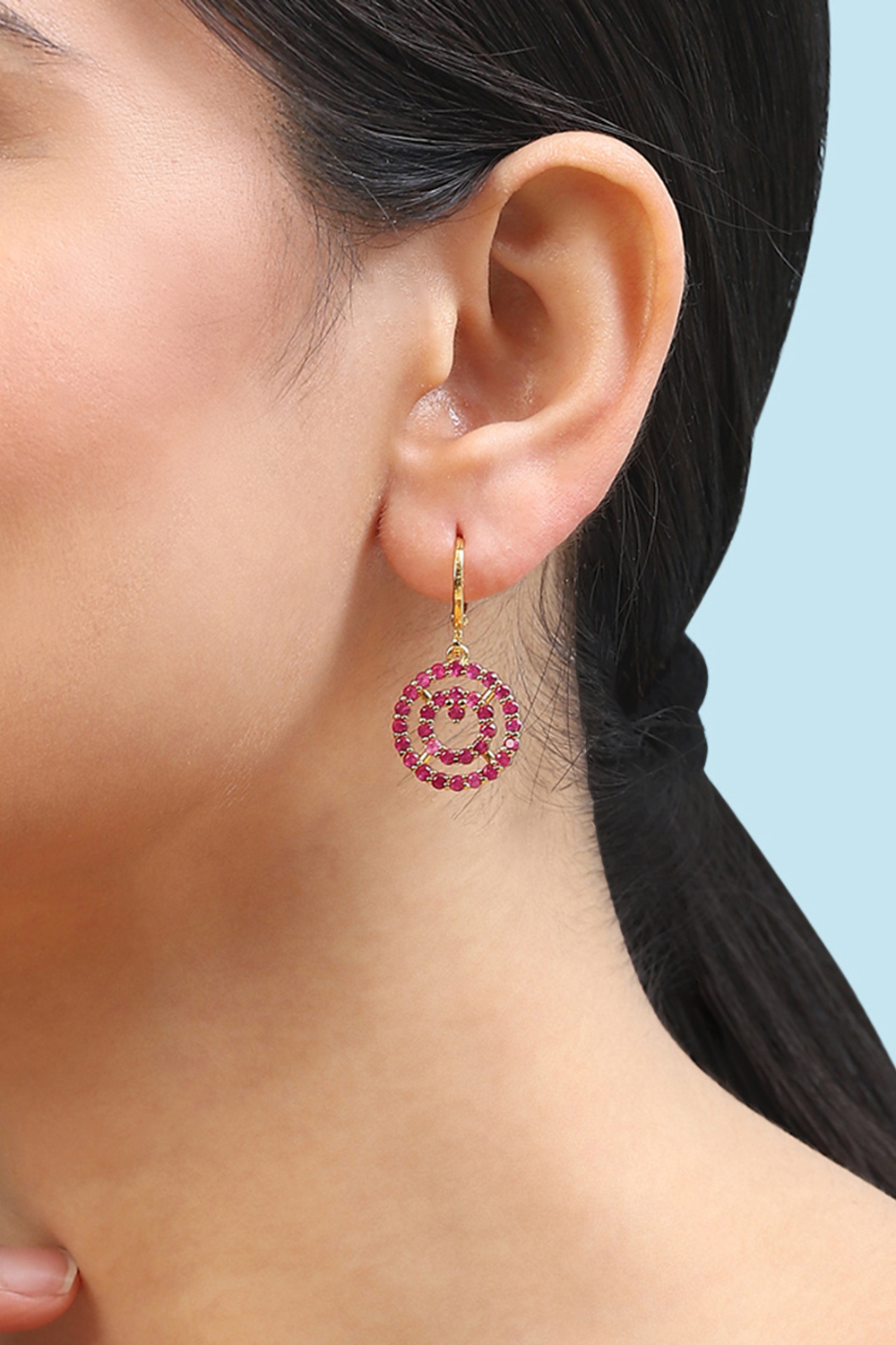 Pink Brass Earrings image number 1