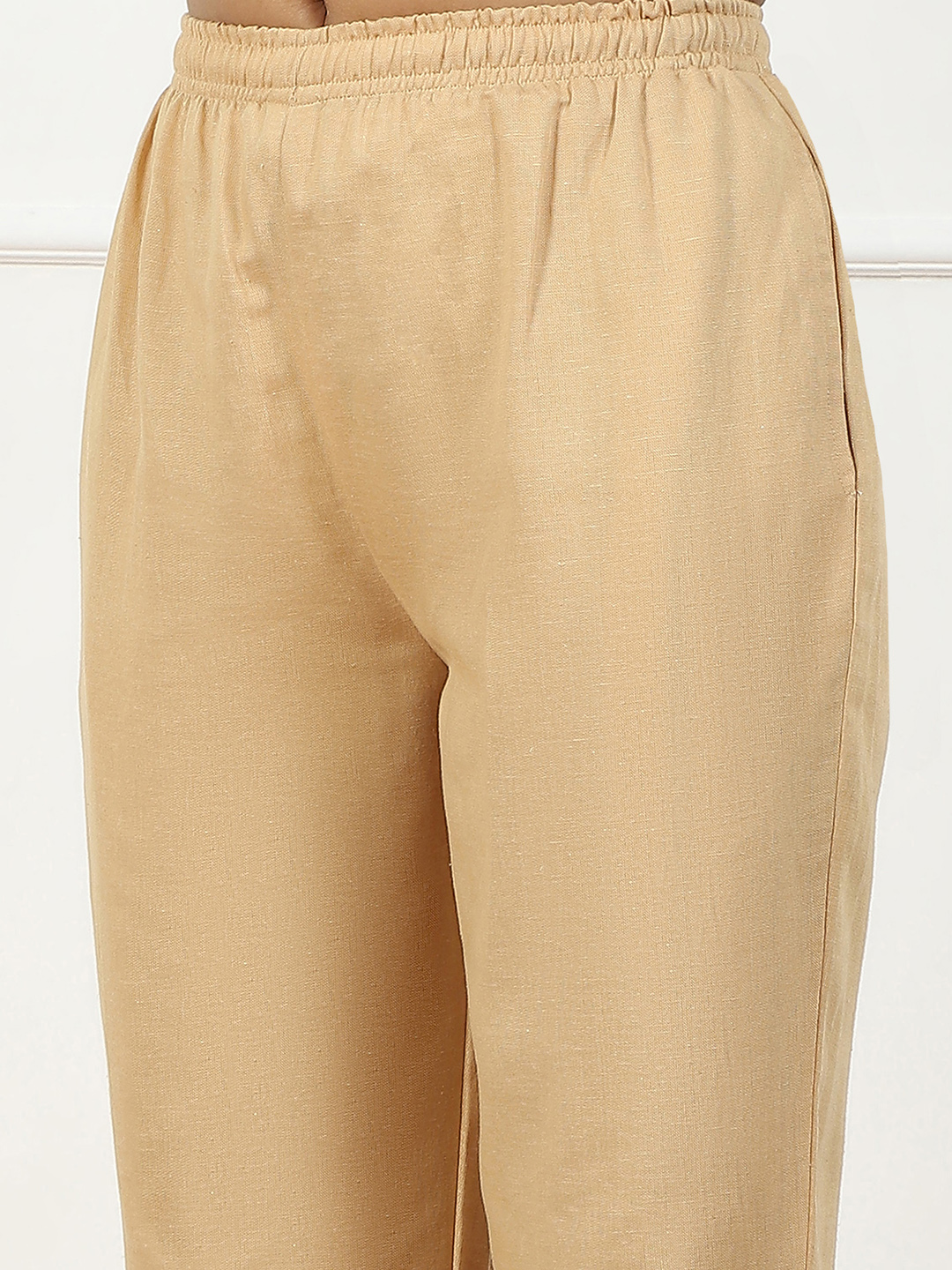 Beige Rayon Palazzo Pants image number 1