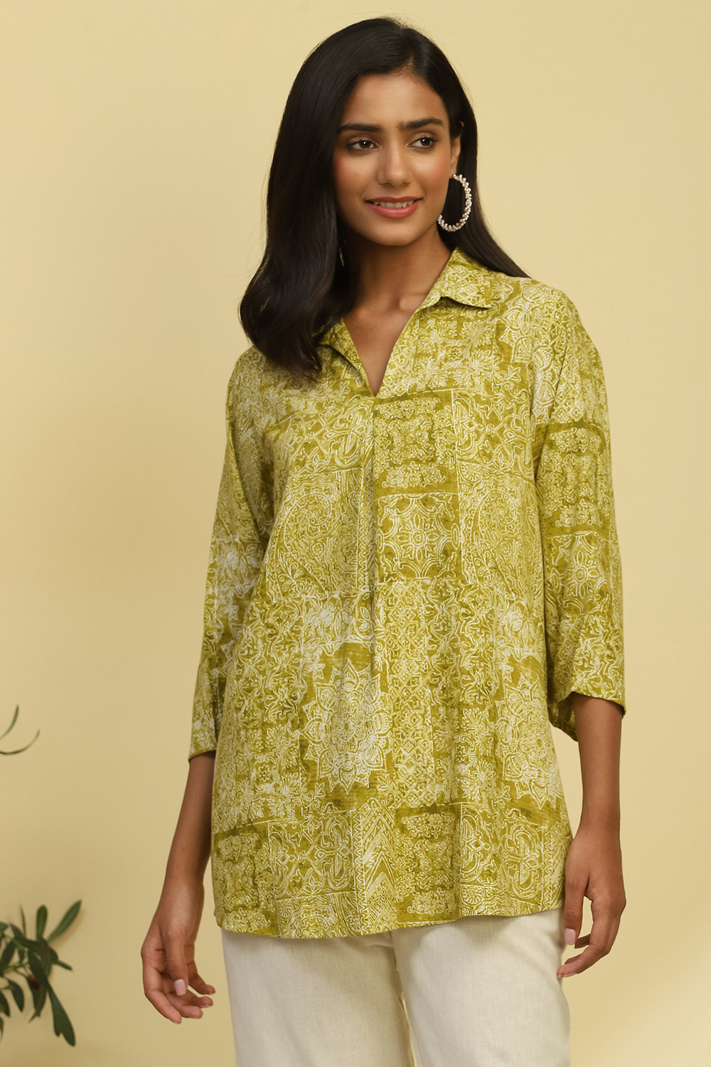 Mehndi Green Viscose Blend Straight Kurti image number 5