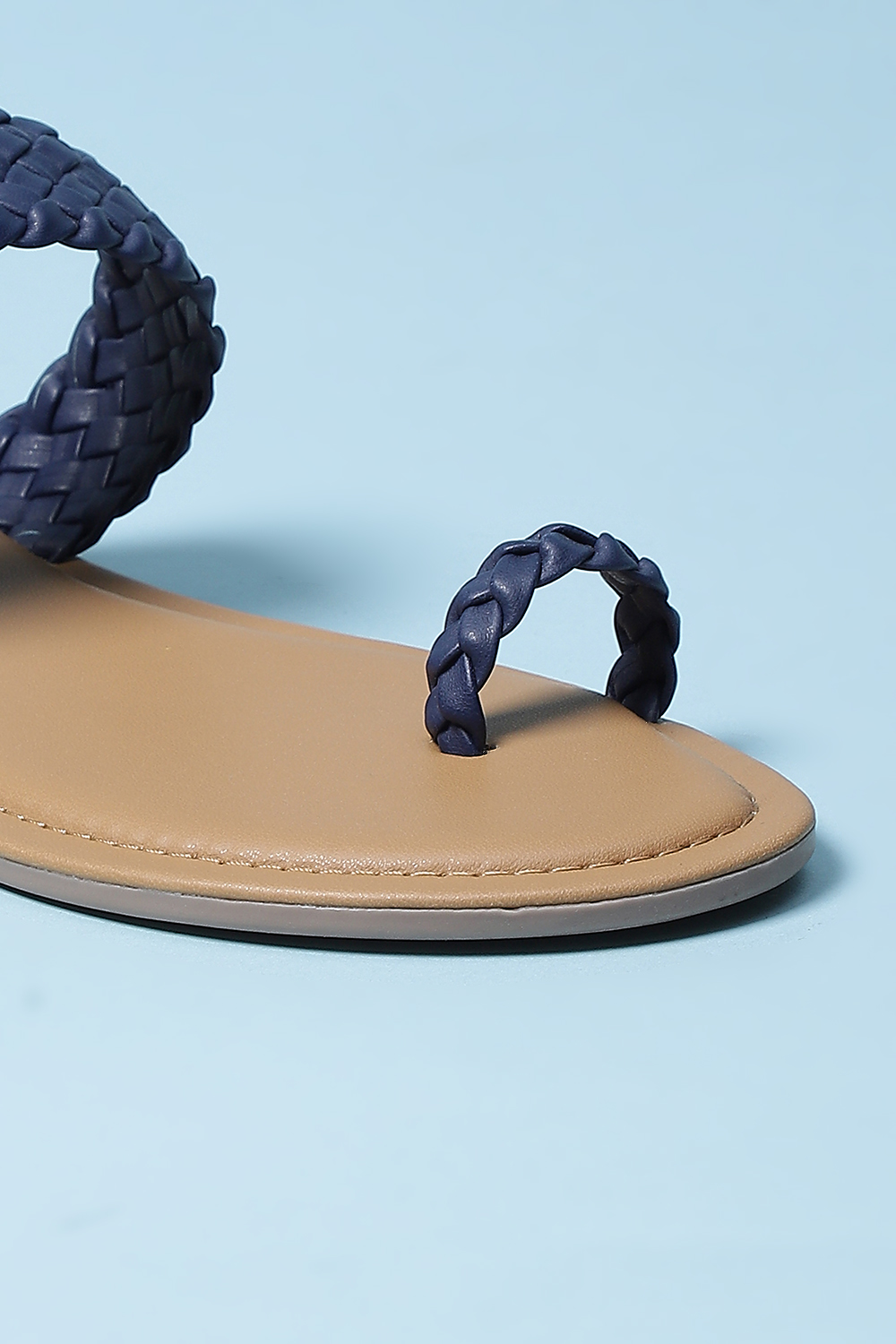 Navy Pu Ring Toe Sandals image number 1